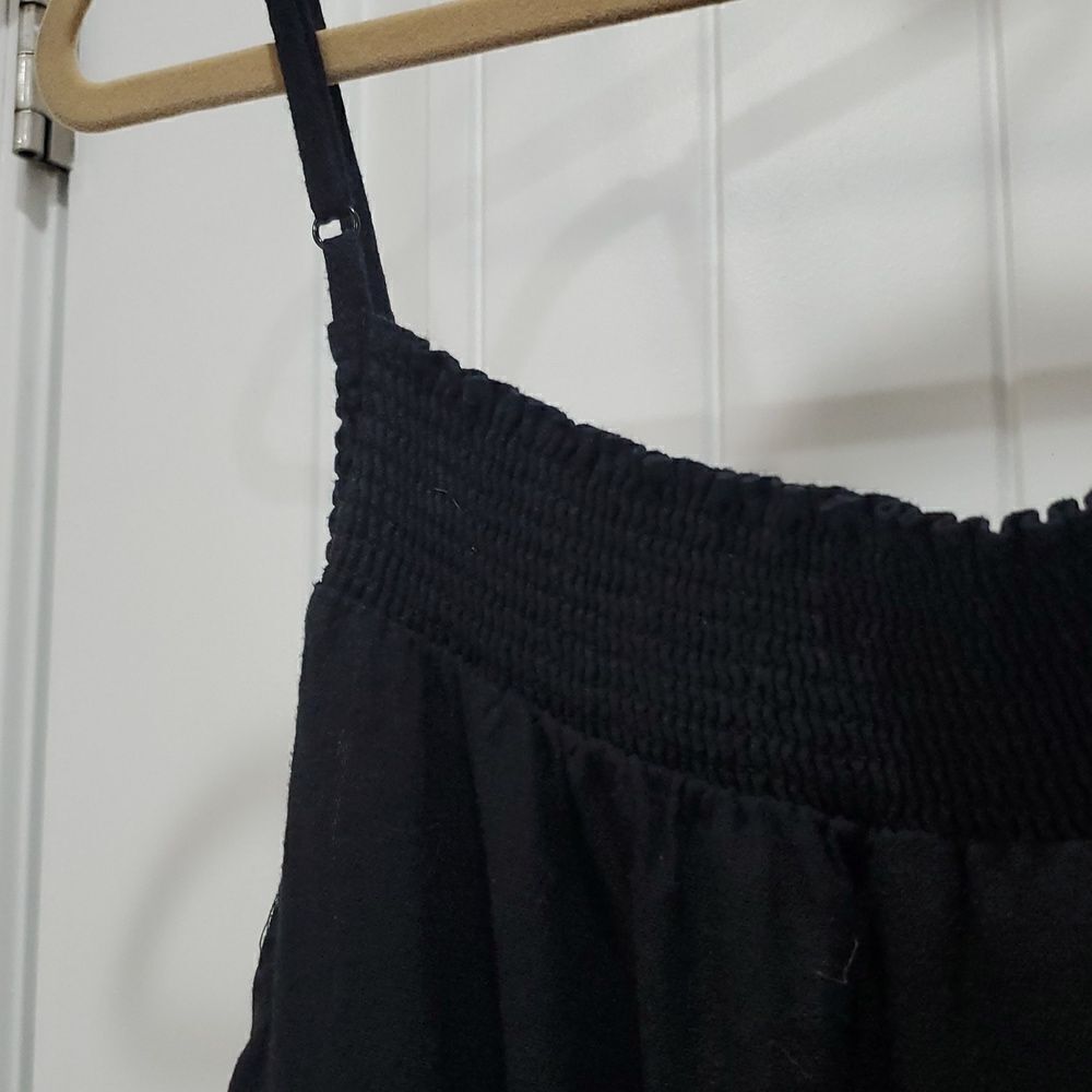 OLD navy Black Waist Defined Linen Blend Cropped Black Cami Jumpsuit Size L - Picture 6 of 6